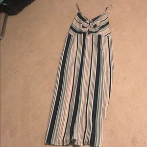 Stripped tank jumpsuit